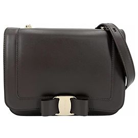 Bolsa de ombro em couro marrom Salvatore Ferragamo Marrom