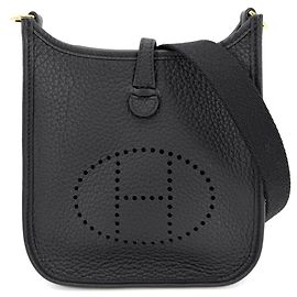 Hermès Borsa a tracolla Hermes Evelyne TPM in pelle nera Nero