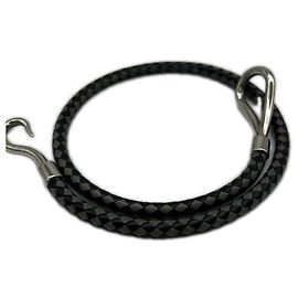 Hermès Pulseira charm de couro Jumbo H HERMES Marrom Preto