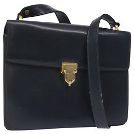 Céline Celine Cuir Vintage Bleu Marine