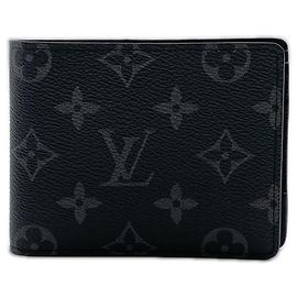 Louis Vuitton Monogram Eclipse Portefeuille Slender Bi-fold Wallet Brown Black