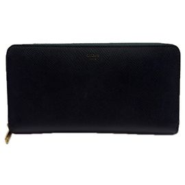 Céline Carteira grande com zíper em couro de vitelo Celine, verde Verde