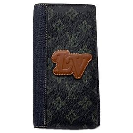Louis Vuitton Monogram Portefeuille Brazza NM Marrom Verde Azul marinho