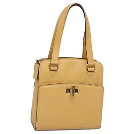 Céline Celine Vintage Turnlock Leather Jaune