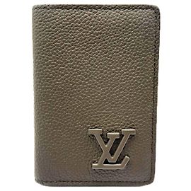 Louis Vuitton Khaki Cowhide Business Card Case Khaki