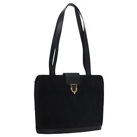 Céline Celine Vintage Suede Noir