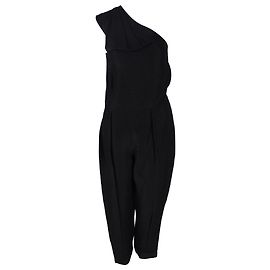 Stella Mc Cartney Stella McCartney Einflügeliger Jumpsuit aus schwarzer Viskose Schwarz
