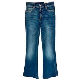Alexander McQueen Schlaghose aus hellblauer Baumwolle Blau Hellblau