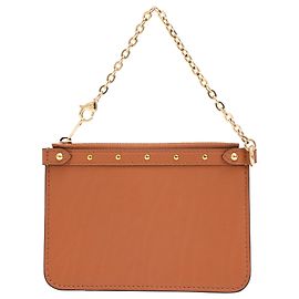 Bolsa Louis Vuitton Mini Zipped Chain em couro marrom Marrom Vermelho