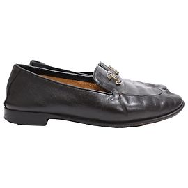 Mocassini Chanel CC decorati in pelle di vitello nera Nero