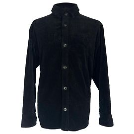 Apc A.P.C. Button-Down-Hemd aus schwarzem Cord Schwarz