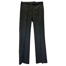Pantaloni a gamba dritta Elie Tahari in lana nera Nero