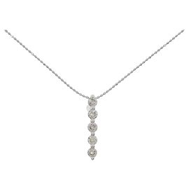 Autre Marque Colar de ouro branco e diamantes Au750 Prata