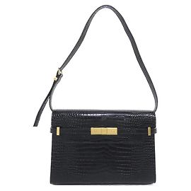 Yves Saint Laurent Bolsa de ombro Manhattan em couro de vitelo Saint Laurent Preto