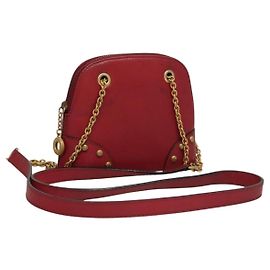 Céline Celine Cuir Vintage Rouge