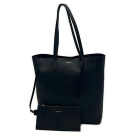 Borsa Tote in pelle di vitello nera Yves Saint Laurent Nero