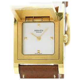 Hermès Reloj de mujer HERMES Medor de cuero con baño de oro y cuarzo Otro