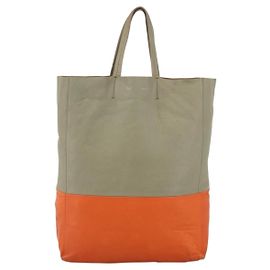 Céline Celine Vertical Bi-Cabas Tote Leder Small Beige
