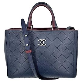 Borsa Coco Mark da donna Chanel in Bordeaux e Navy Bordò Blu navy