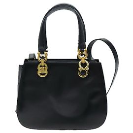 Salvatore Ferragamo Gancini en cuir Small Noir