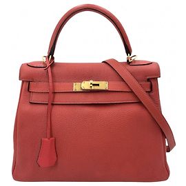 Hermès Borsa Hermes Kelly 28 Orange Red Rosso
