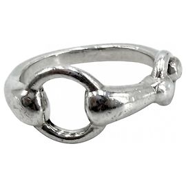 Hermès Anillo con diseño de bocado de caballo en plata Hermes Otro