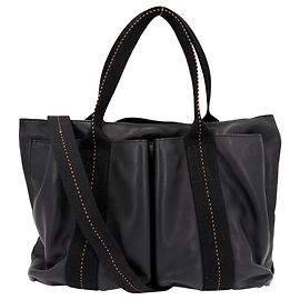 Hermès Hermes Men's Caravan Horizontal MM Schultertasche Schwarz