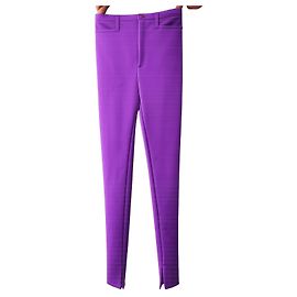 Balenciaga High-Waisted Split Hem Pants - Purple Purple