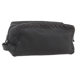 Clutch con zip in pelle Bottega Veneta Marrone
