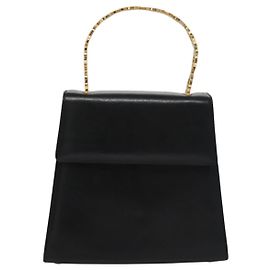 Salvatore Ferragamo Convertible Top Handle Leather Black