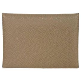 Hermès Hermes Calvi Duo Coin Case Grey Taupe