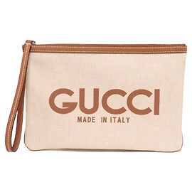 Clutch Gucci em lin bege Bege
