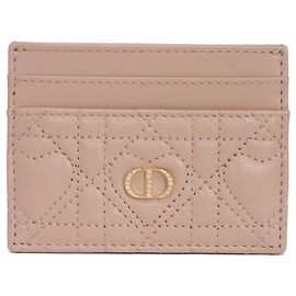 Christian Dior Lambskin Leather Card Case Pink