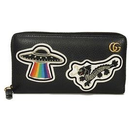 Gucci GG Marmont Courier Zip-Around Wallet Black