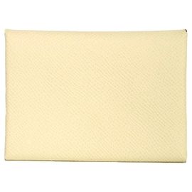 Hermès Hermes Calvi Duo Coin Case Yellow