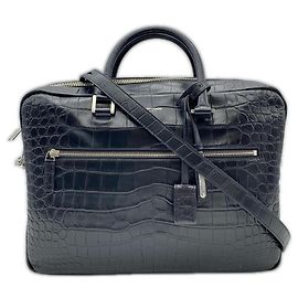 YVES SAINT LAURENT Leather Sac de Jour Souple Briefcase Black