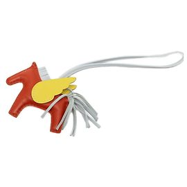 Hermès Pingente para bolsa Hermes Rodeo Pegasus PM Marrom Branco Amarelo