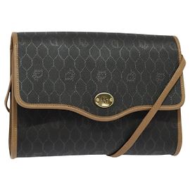 Christian Dior Vintage Honeycomb Flap Coated Canvas Noir