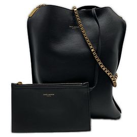 Borsa a tracolla con catena in pelle Yves Saint Laurent Nero