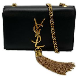 Bolsa de ombro com corrente Yves Saint Laurent Paris Preto