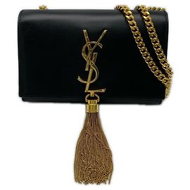 Bolsa de ombro Kate em couro de vitelo Yves Saint Laurent Preto