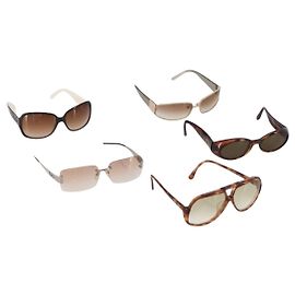 Dolce & Gabbana DOLCE&GABBANA Fendi Saint Laurent Celine Coach Óculos de Sol 5 Set Auth bs35725 Marrom