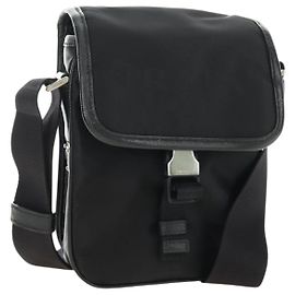 Borsa a Spalla PRADA Nylon Nero Argento Auth am11956SAM Nero Argento