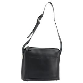 Céline Borsa a Spalla CELINE in Pelle Nera Argento Auth ep15031 Nero Argento