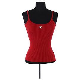 Courreges Courrèges red wool sleeveless top Red