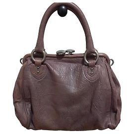 Bolsa de mão em couro Marc Jacobs Taupe Roxo