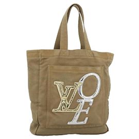 LOUIS VUITTON Bolsa Tote That's Love MM em canvas marrom M95466 LV Auth bs35762A Marrom