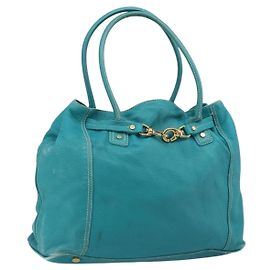 Céline Sac cabas CELINE en cuir bleu or Auth 189301 Bleu Doré