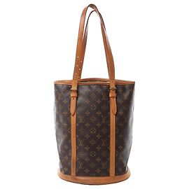 Bolsa de Ombro Louis Vuitton Bucket GM Monogram Canvas Marrom M42236 Bege