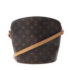 Bolsa transversal Louis Vuitton Drouot em Canvas Monogram marrom M51290 Marrom